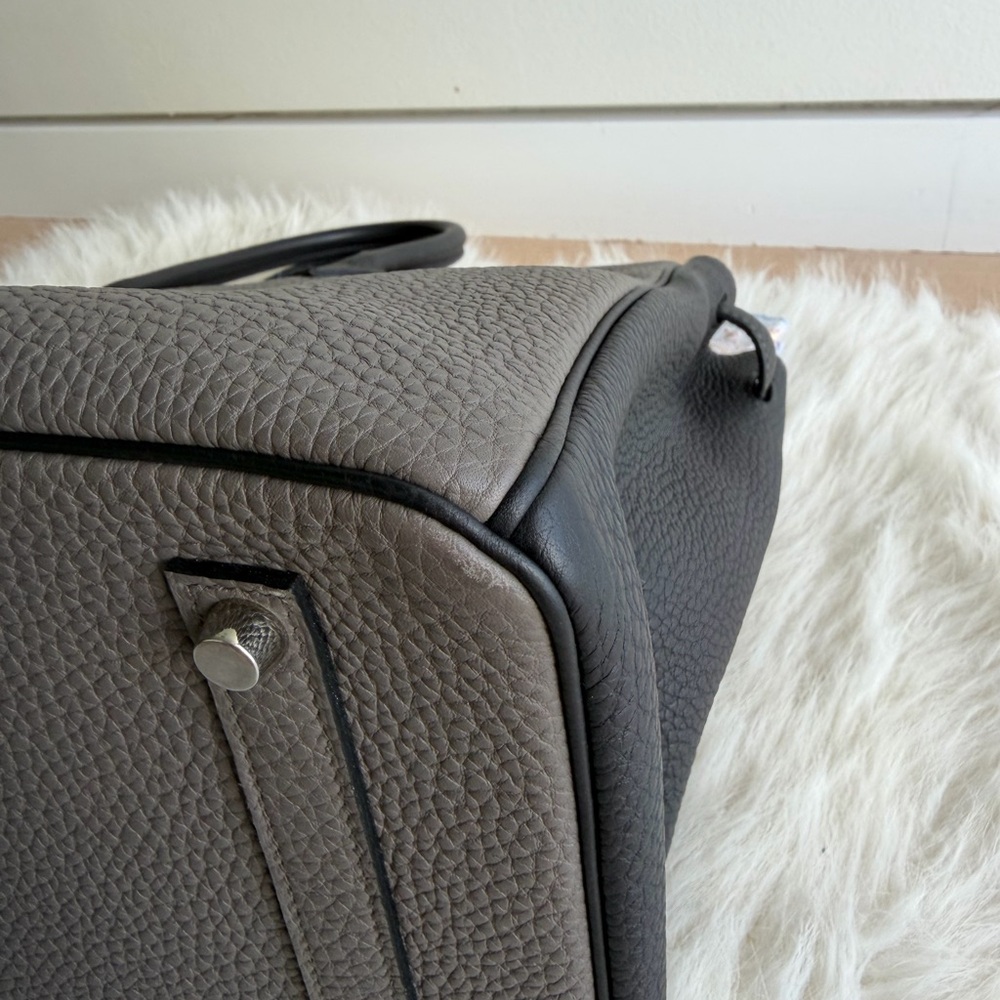 Hermès B35 Togo Two-Tone Etain Black Birkin - Picture 7 of 11